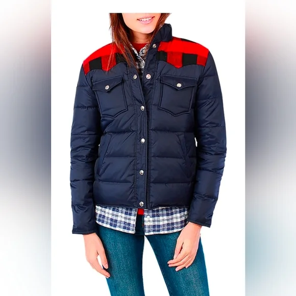 Penfield x Madewell Rockford Black Down Jacket Women Puffy Jacket Short S - Picture 1 of 13